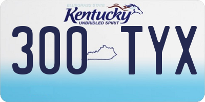 KY license plate 300TYX