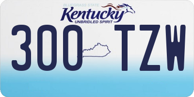 KY license plate 300TZW