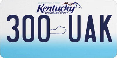 KY license plate 300UAK