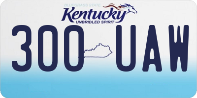 KY license plate 300UAW