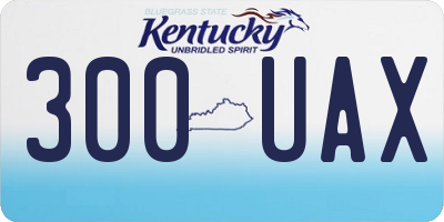 KY license plate 300UAX