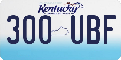 KY license plate 300UBF