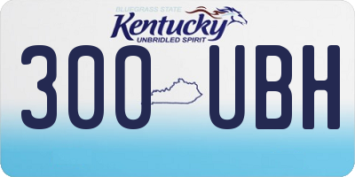 KY license plate 300UBH