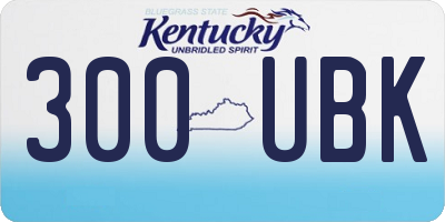 KY license plate 300UBK