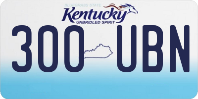 KY license plate 300UBN