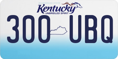 KY license plate 300UBQ