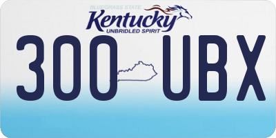 KY license plate 300UBX