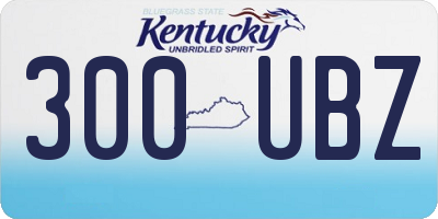 KY license plate 300UBZ