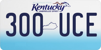KY license plate 300UCE
