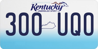 KY license plate 300UQO