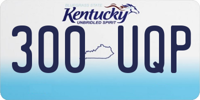 KY license plate 300UQP