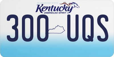 KY license plate 300UQS