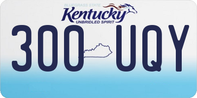 KY license plate 300UQY