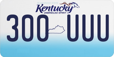 KY license plate 300UUU