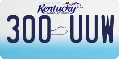 KY license plate 300UUW
