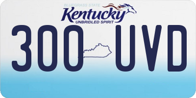 KY license plate 300UVD