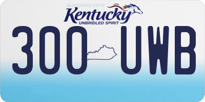 KY license plate 300UWB