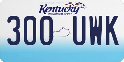 KY license plate 300UWK