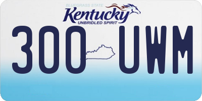 KY license plate 300UWM