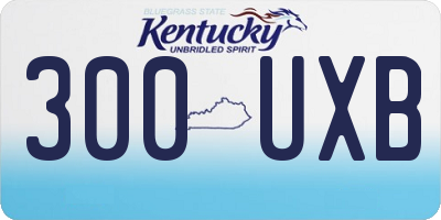KY license plate 300UXB