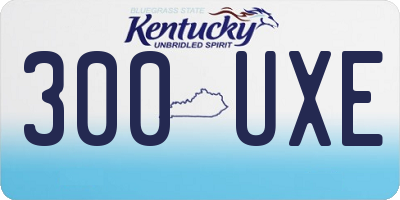 KY license plate 300UXE