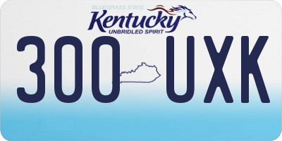 KY license plate 300UXK