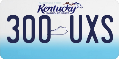 KY license plate 300UXS