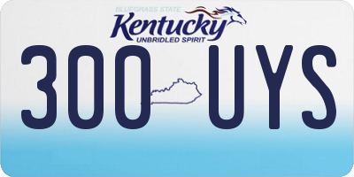 KY license plate 300UYS