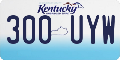 KY license plate 300UYW