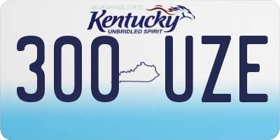 KY license plate 300UZE