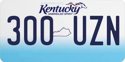 KY license plate 300UZN