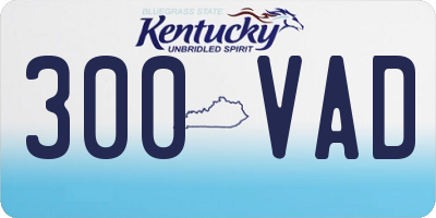 KY license plate 300VAD