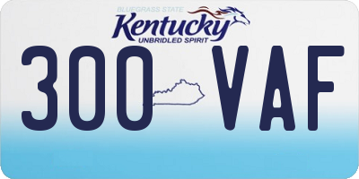 KY license plate 300VAF
