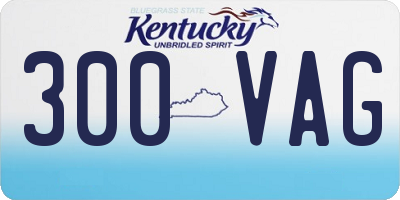 KY license plate 300VAG