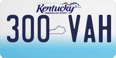 KY license plate 300VAH