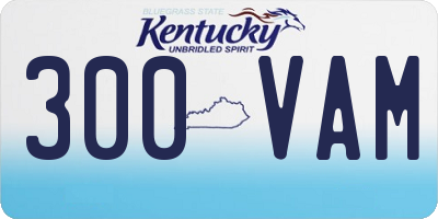 KY license plate 300VAM