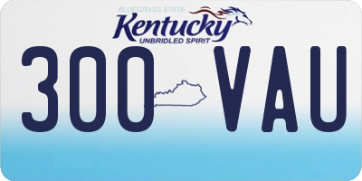 KY license plate 300VAU