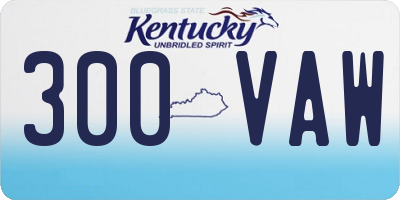KY license plate 300VAW