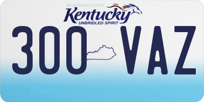 KY license plate 300VAZ