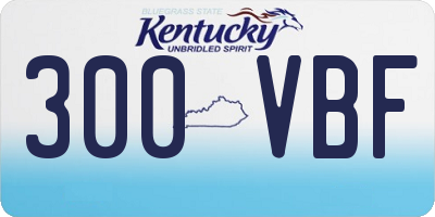 KY license plate 300VBF
