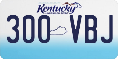 KY license plate 300VBJ