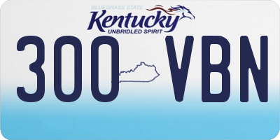 KY license plate 300VBN