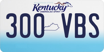 KY license plate 300VBS