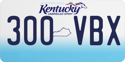 KY license plate 300VBX