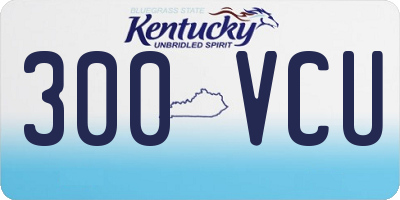 KY license plate 300VCU