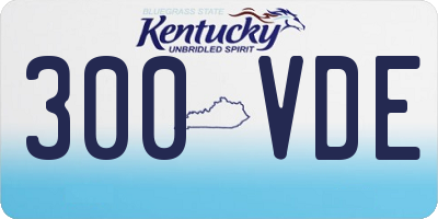 KY license plate 300VDE