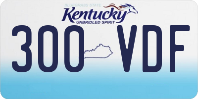 KY license plate 300VDF