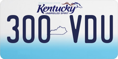 KY license plate 300VDU