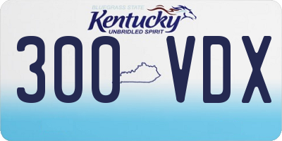 KY license plate 300VDX
