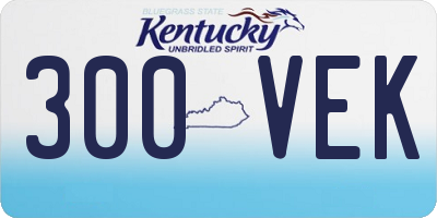 KY license plate 300VEK